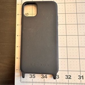Xouxou silicone iPhone 11 Pro Max phone case, black, with eyelets